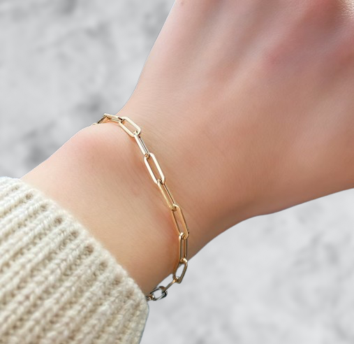 Paperclip Bracelet in 18ct Yellow Gold