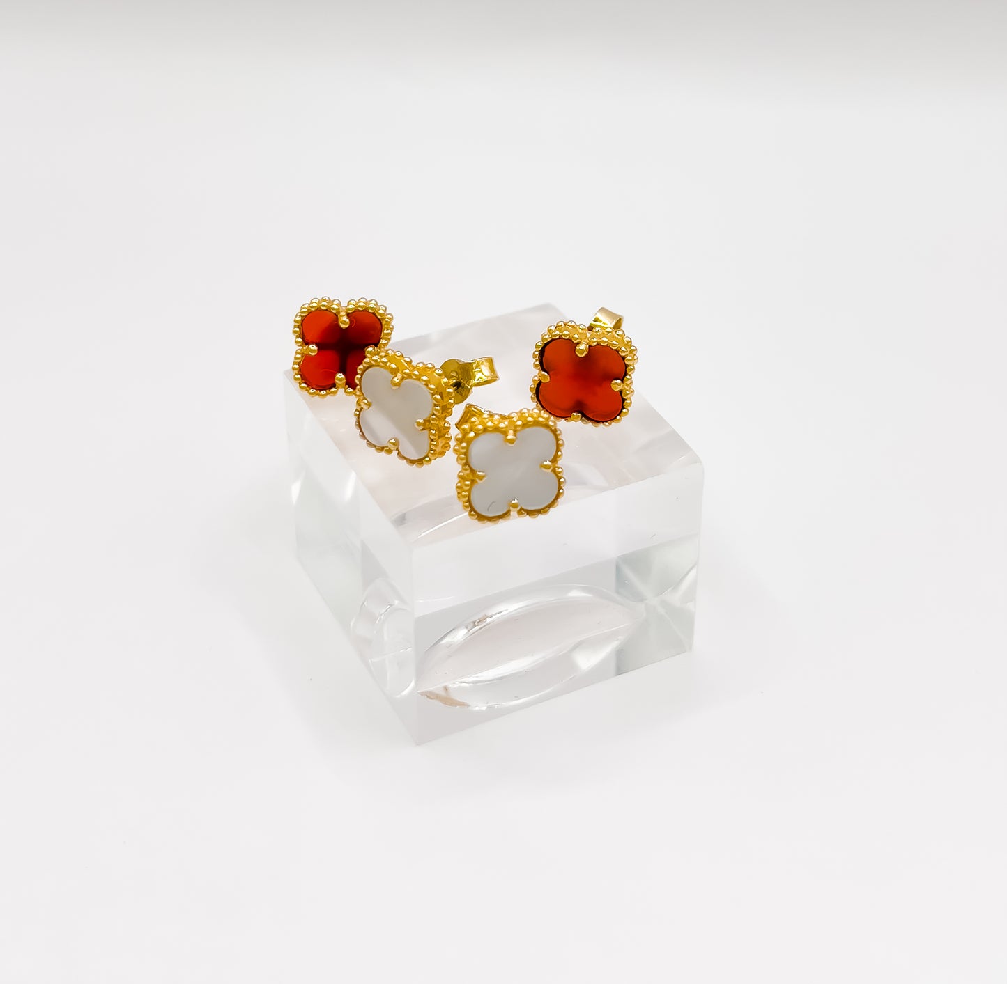 Rudolph 18ct Yellow Gold Four Leaf Clover Stud Earrings